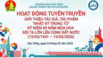 THIẾT THỰC CHÀO MỪNG KỶ NIỆM 136 NĂM NGÀY SINH CHỦ TỊCH HỒ CHÍ MINH VÀ 85 NĂM NGÀY THÀNH LẬP ĐỘI TNTP HỒ CHÍ MINH TẠI TRƯỜNG TIỂU HỌC NGÔ QUYỀN