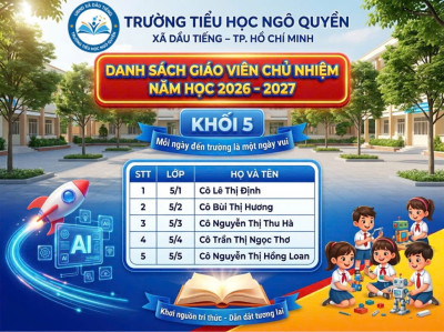 TỔ CHUYÊN MÔN LỚP NĂM – NHỮNG NGƯỜI ƯƠM MẦM TƯƠNG LAI NĂM HỌC 2026 – 2027