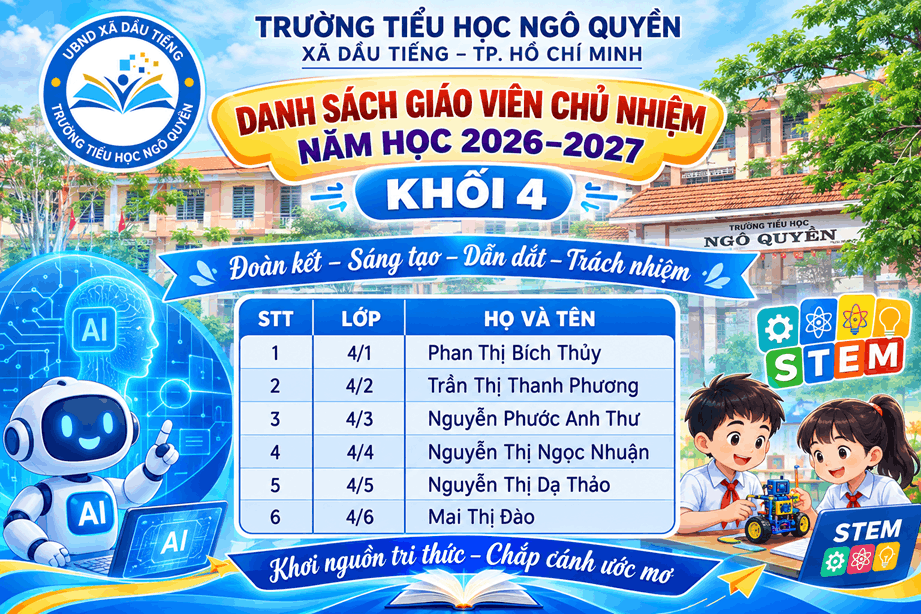 TỔ CHUYÊN MÔN LỚP BỐN– ĐOÀN KẾT, ĐỔI MỚI, SẴN SÀNG CHO NĂM HỌC 2026–2027